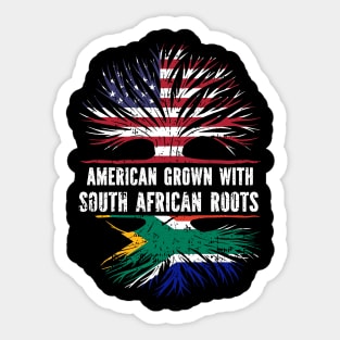 American Grown with South African Roots USA Flag Sticker